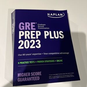 Kaplan GRE Prep Plus 2023 in Purple and White